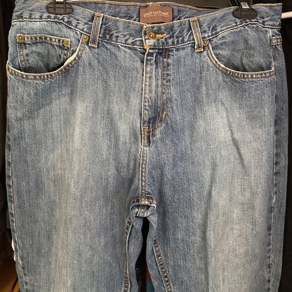 Great Northwest Denim Blue Jeans Pants 36x30 Relaxed Fit Straight 100% Cotton